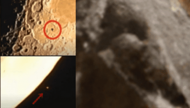 Гигантский НЛО на Луне и черепа на Марсе
