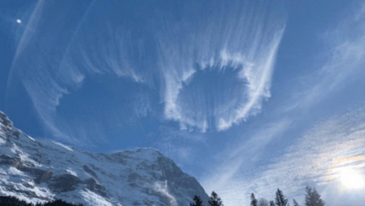 Чудеса в небе над Альпами озадачили метеорологов и сильно удивили туристов